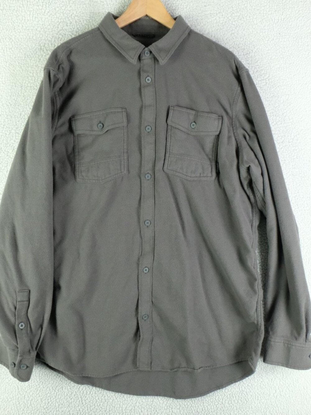 Kuiu Flannel Shirt Mens Extra Large Tall Gray Green Button Up Cotton Wool